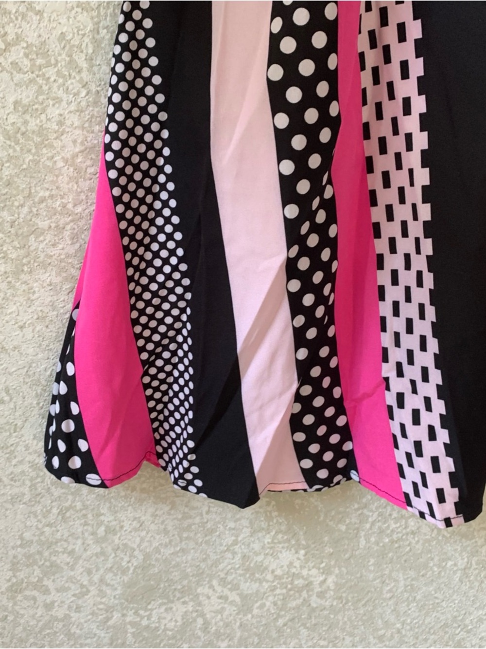 SHEIN Black, White & Light Pink Mixed Pattern Dress Large Lightweight - Picture 4 of 7